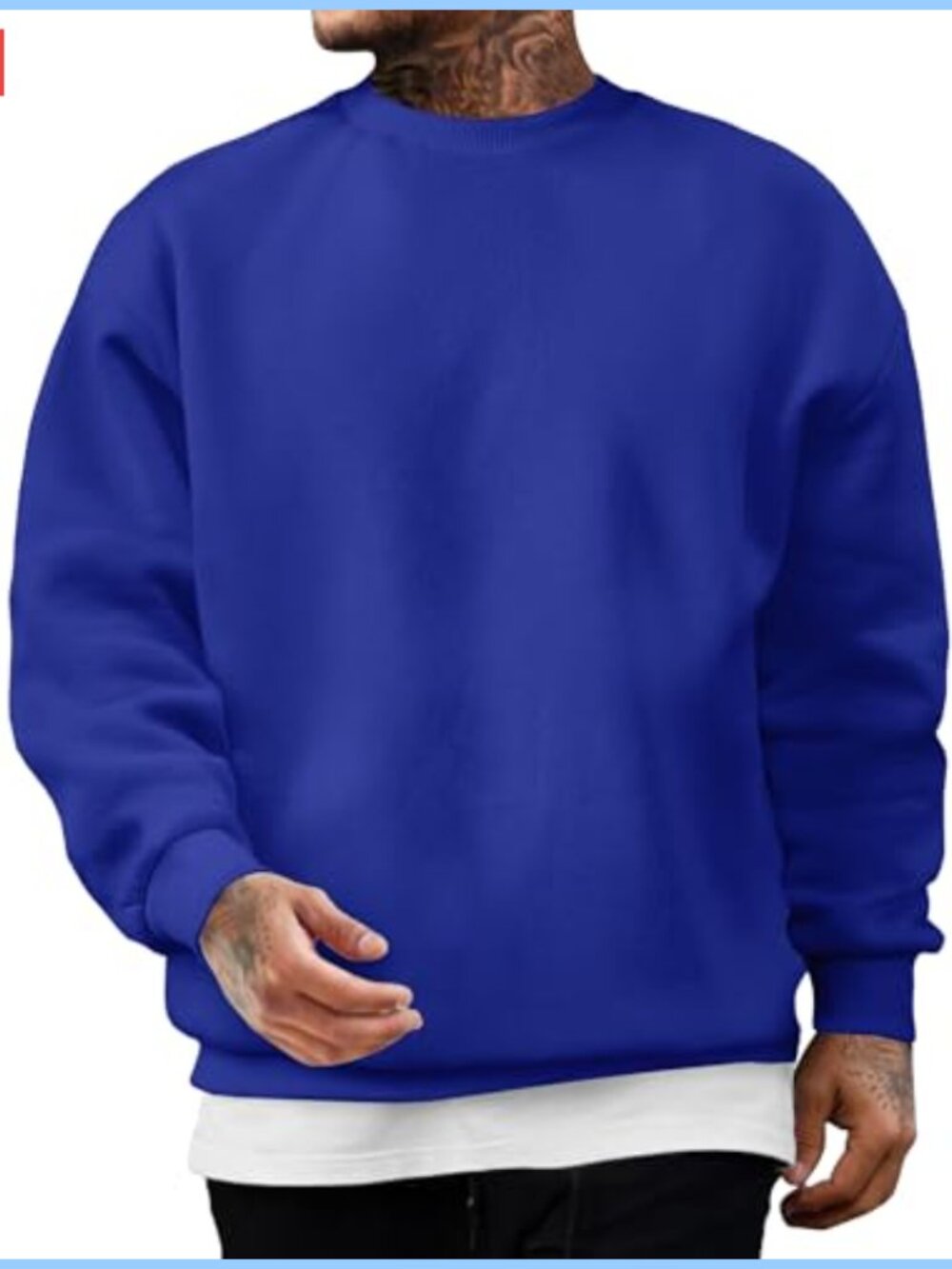 Men's Fleece Lined Crewneck Pullover Sweatshirt Heavyweight Winter